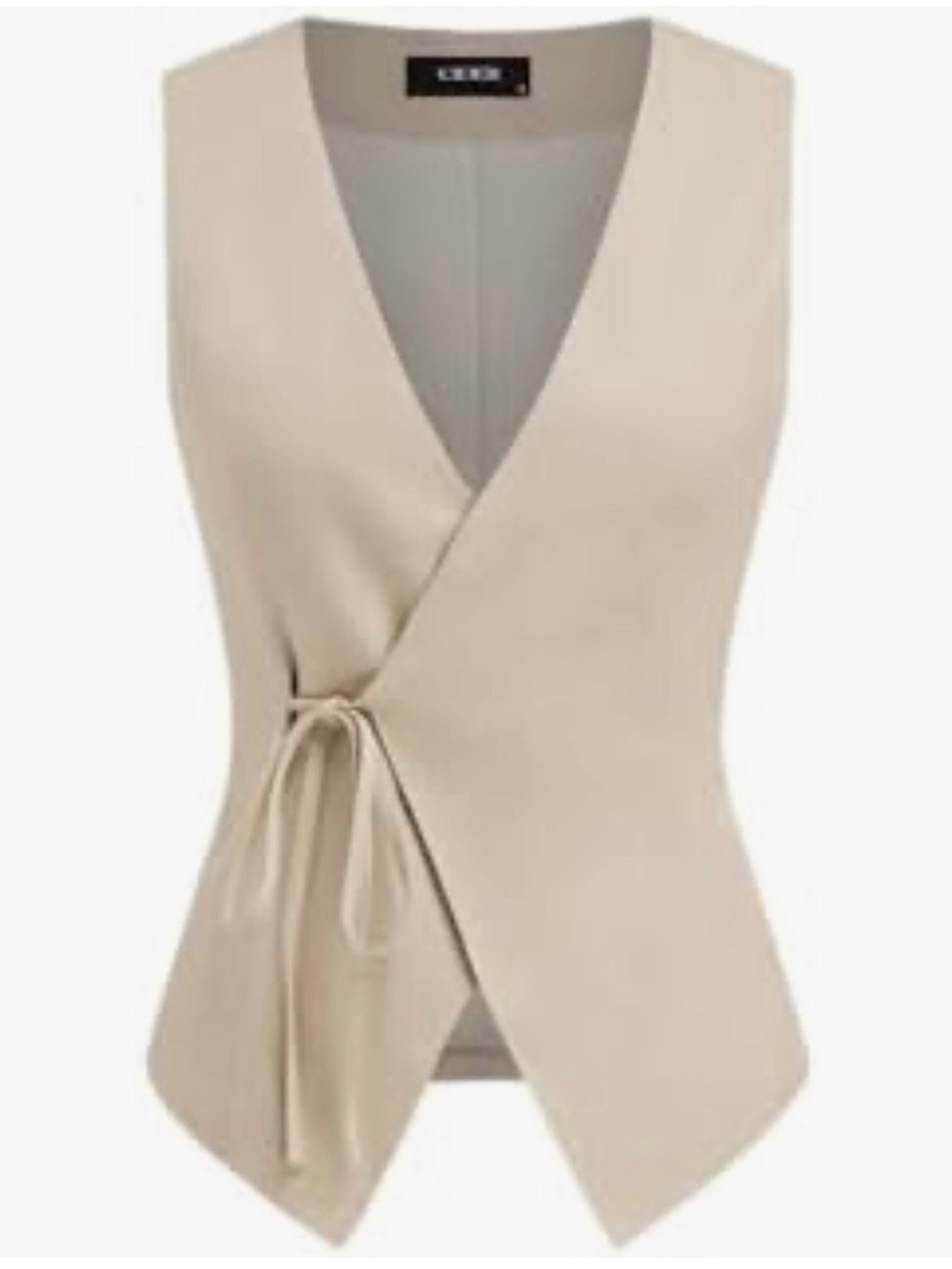 Cider Sleeveless Wrap Vest - Beige Size S